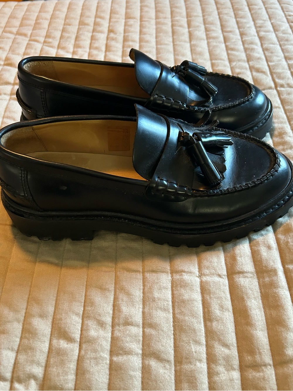 Isabel Marant Black Tassel Loafers - Classic Leather Slip-Ons - Picture 4 of 10